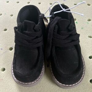 Kids Black Suede Shoes